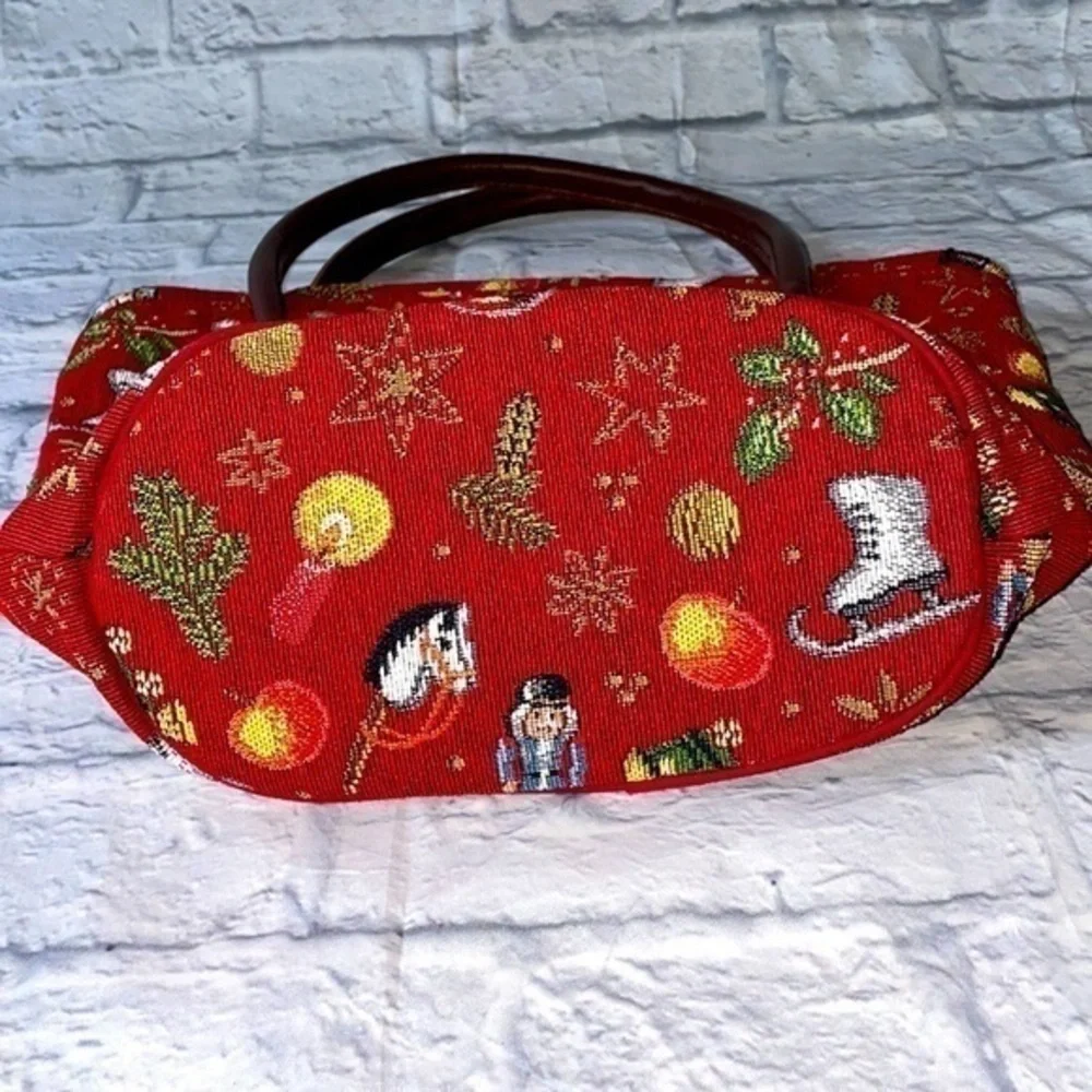 NWOT Villeroy Boch Nutcracker Christmas Tapestry Shoulder Holiday Tote Handbag